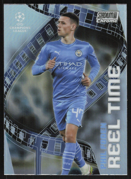 Phil Foden 2021 Topps Stadium Club Chrome UEFA # RT-PF Reel Time Manchester City FC - Collectible Craze America