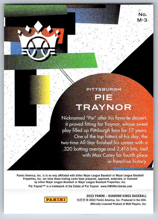 Pie Traynor 2022 Panini Diamond Kings # M-3 Maestros Pittsburgh Pirates - Collectible Craze America