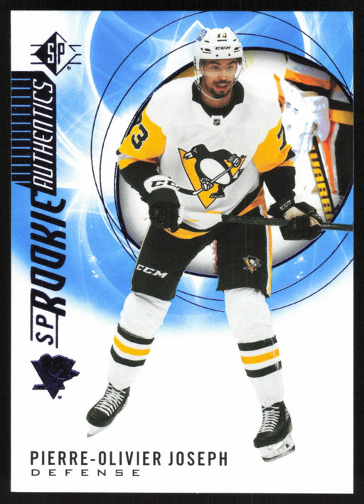 Pierre-Olivier Joseph 2020 SP Hockey Rookie Autentics # 107 RC Blue Pittsburgh Penguins - Collectible Craze America