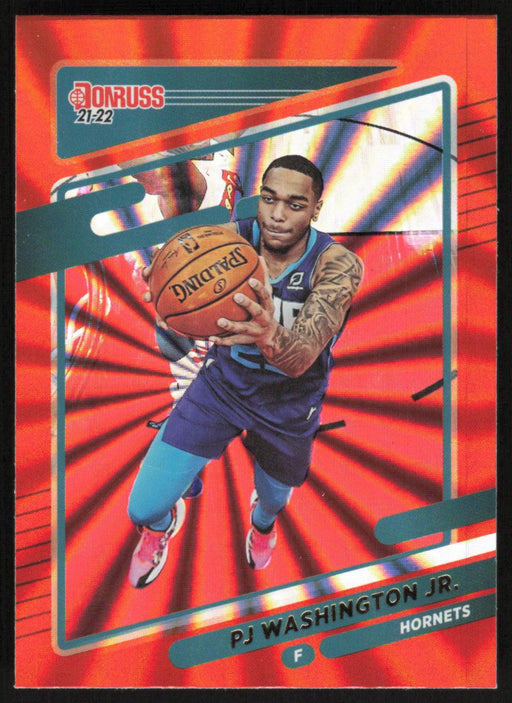 PJ Washington Jr. 2021 Donruss # 41 Orange Holo Laser Charlotte Hornets - Collectible Craze America