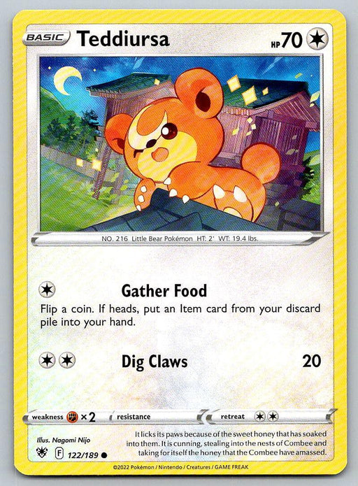 Pokemon Sword & Shield Astral Radiance 122/189 Teddiursa - Collectible Craze America