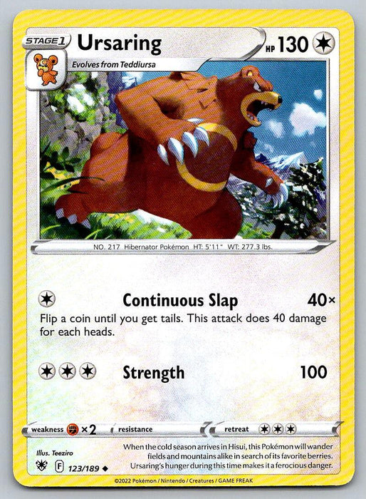Pokemon Sword & Shield Astral Radiance 123/189 Ursaring - Collectible Craze America