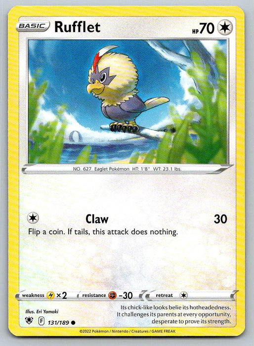 Pokemon Sword & Shield Astral Radiance 131/189 Rufflet - Collectible Craze America