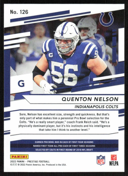 Quenton Nelson 2022 Panini Prestige # 126 Indianapolis Colts - Collectible Craze America