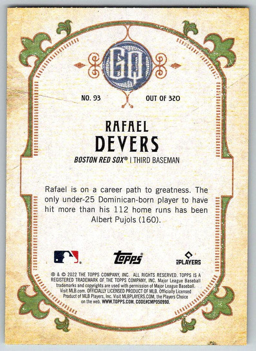 Rafael Devers 2022 Topps Gypsy Queen # 93 Boston Red Sox - Collectible Craze America