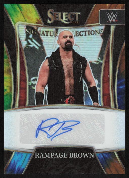 Rampage Brown 2022 Panini Select WWE # SN-RPB Signature Selections Tie-Die Prizm Auto 17/25 NXT UK - Collectible Craze America