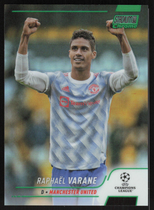 Raphael Varane 2021 Topps Stadium Club Chrome UEFA # 88 Green Refractor 110/150 Manchester United - Collectible Craze America