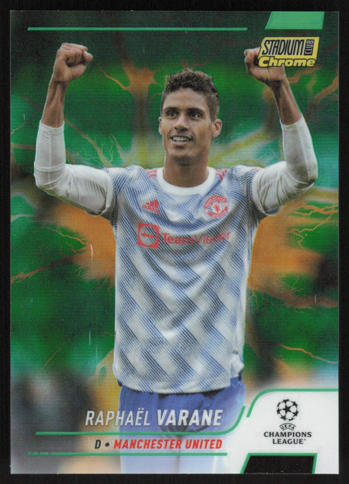 Raphael Varane 2021 Topps Stadium Club Chrome UEFA # 88 Green/Yellow Refractor 102/125 Manchester United - Collectible Craze America