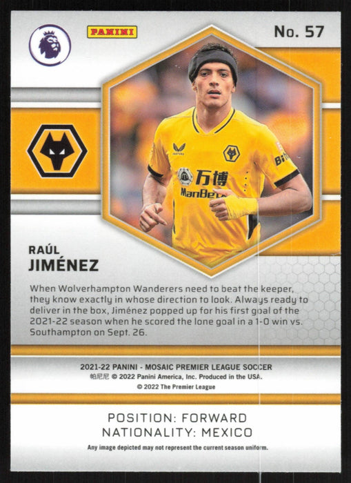 Raul Jimenez 2021 Panini Mosaic Premier League # 57 Wolverhampton Wanderers Base - Collectible Craze America