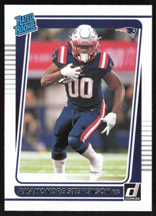 Rhamondre Stevenson 2021 Donruss Football # 286 RC New England Patriots Rated Rookie Base - Collectible Craze America