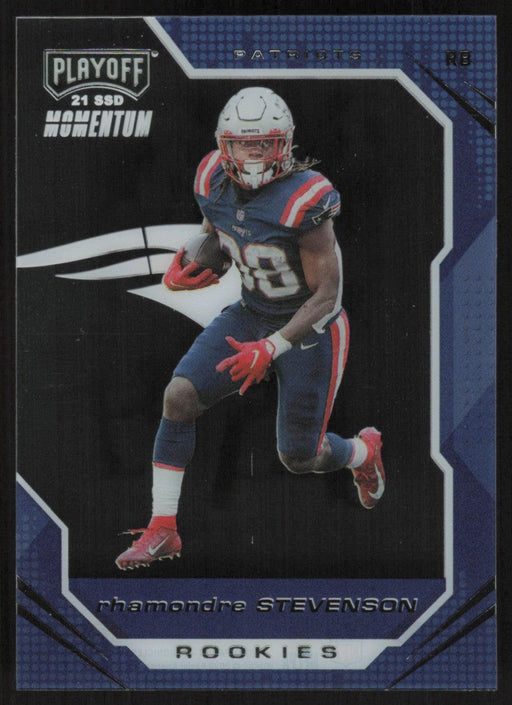 Rhamondre Stevenson 2021 Panini Chronicles Playoff Momentum # PMR-29 RC New England Patriots - Collectible Craze America