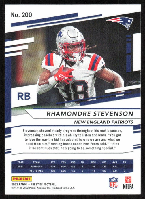 Rhamondre Stevenson 2022 Panini Prestige # 200 New England Patriots - Collectible Craze America