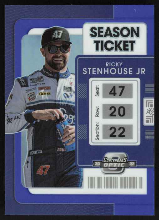 Ricky Stenhouse Jr. 2022 Panini Chronicles Racing Contenders Optic # 19 Blue Prizm 193/199 - Collectible Craze America