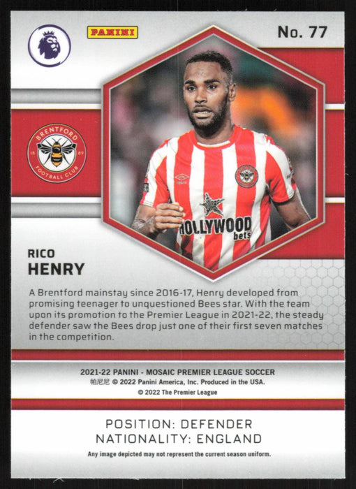 Rico Henry 2021 Panini Mosaic Premier League # 77 RC Brentford Base - Collectible Craze America