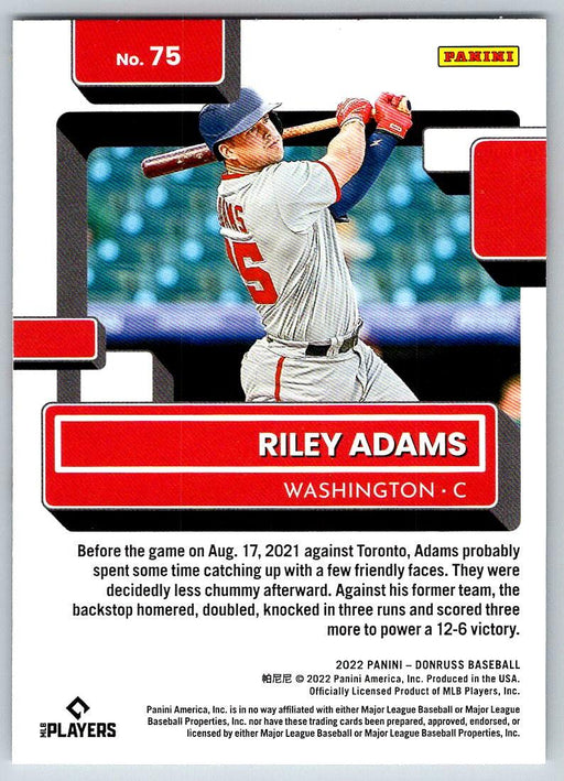 Riley Adams 2022 Donruss Baseball # 75 RC Washington Nationals - Collectible Craze America