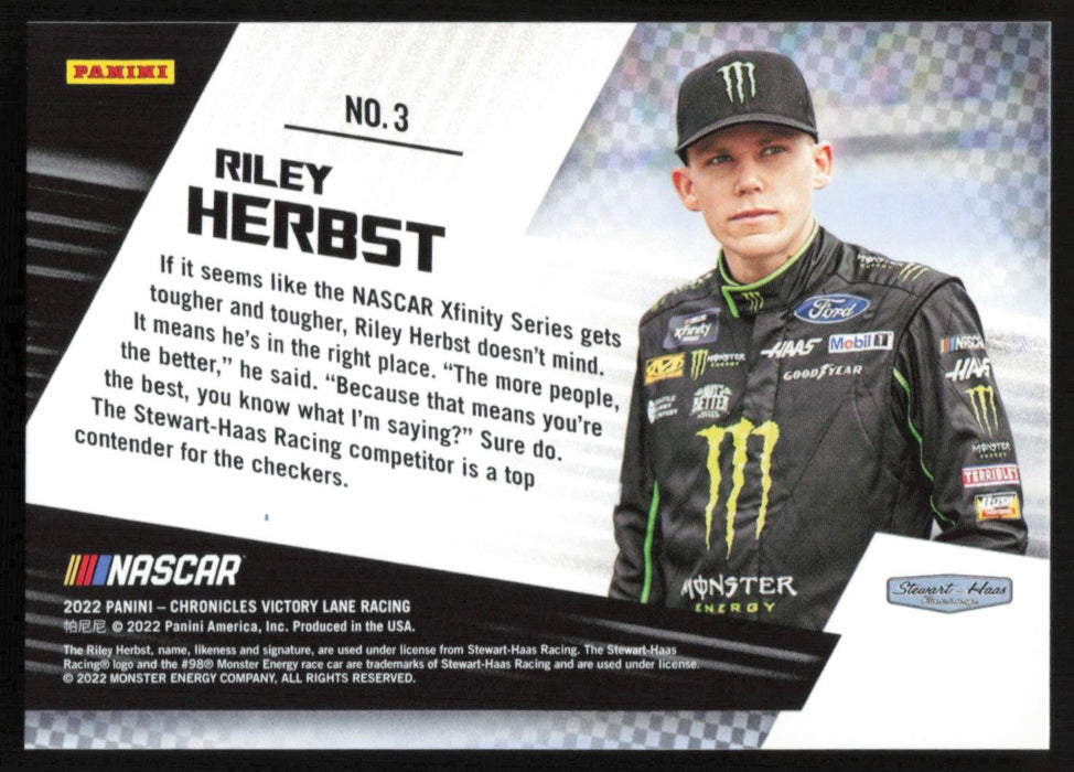 Riley Herbst 2022 Panini Chronicles Racing Pedal to the Metal # 3 - Collectible Craze America