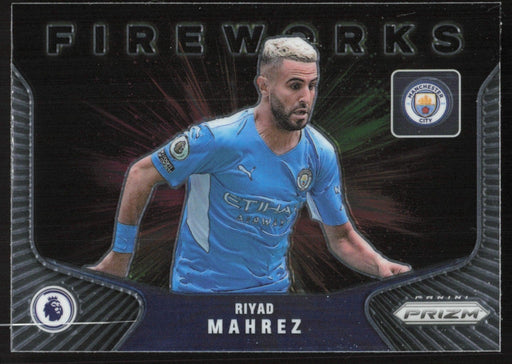 Riyad Mahrez 2021 Panini Prizm Premier League # 1 Fireworks Manchester City - Collectible Craze America