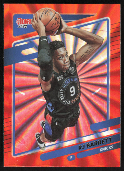 RJ Barrett 2021 Donruss # 83 Orange Holo Laser New York Knicks - Collectible Craze America