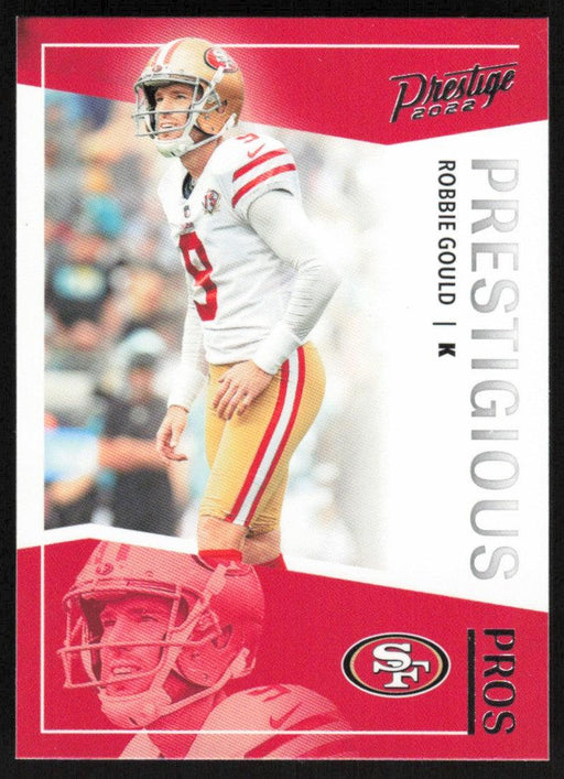 Robbie Gould 2022 Panini Prestige Prestigious Pros # PP-20 Insert San Francisco 49ers - Collectible Craze America