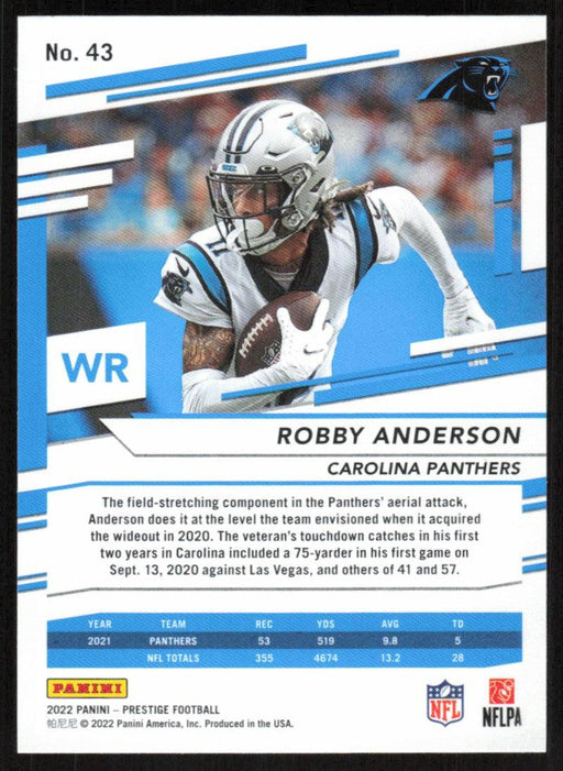 Robby Anderson 2022 Panini Prestige # 43 Carolina Panthers - Collectible Craze America