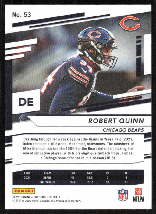 Robert Quinn 2022 Panini Prestige # 53 Chicago Bears - Collectible Craze America