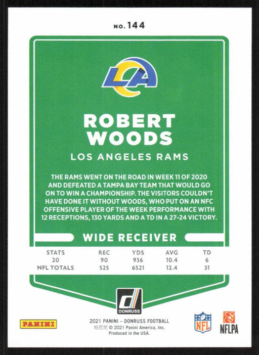 Robert Woods 2021 Donruss Football # 144 Los Angeles Rams Base - Collectible Craze America