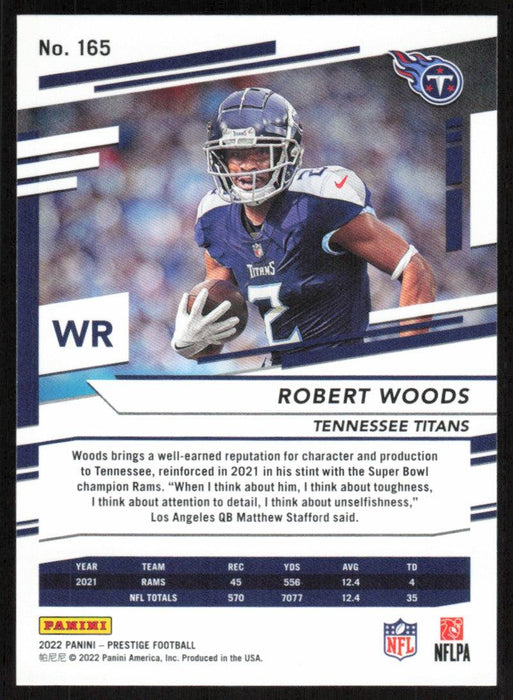 Robert Woods 2022 Panini Prestige # 165 Tennessee Titans - Collectible Craze America