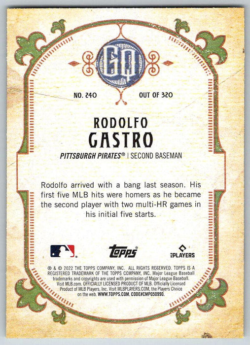 Rodolfo Castro 2022 Topps Gypsy Queen # 240 RC Pittsburgh Pirates - Collectible Craze America