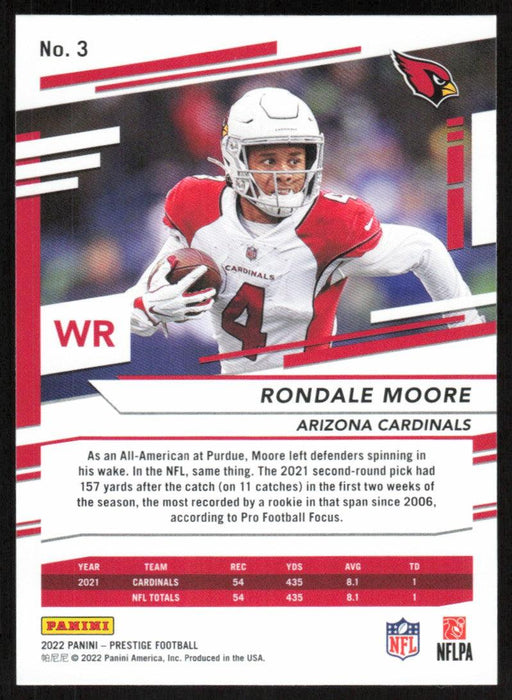 Rondale Moore 2022 Panini Prestige # 3 Arizona Cardinals - Collectible Craze America