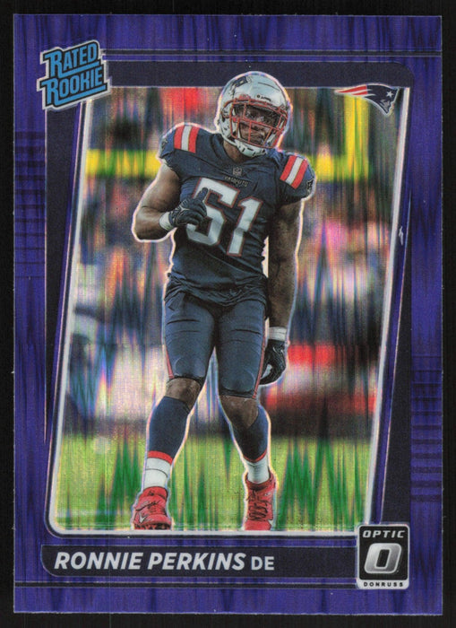 Ronnie Perkins 2021 Donruss Optic Rated Rookie # 283 RC Purple Shock New England Patriots - Collectible Craze America