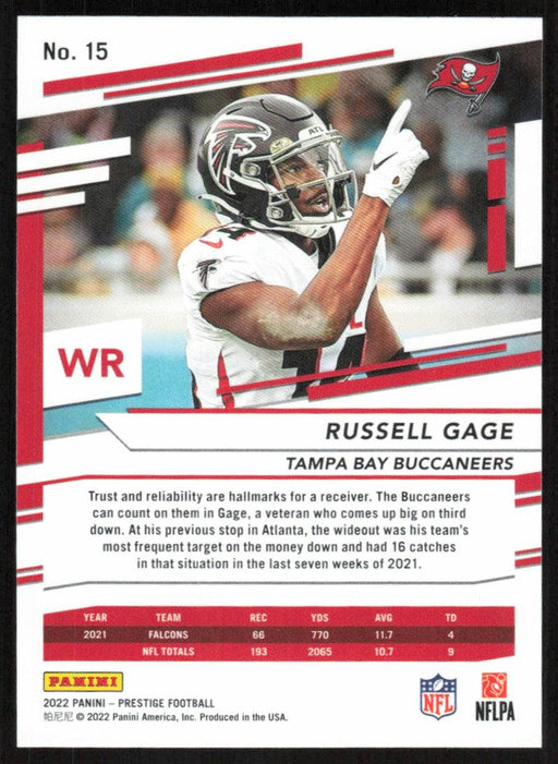 Russell Gage 2022 Panini Prestige # 15 Tampa Bay Buccaneers - Collectible Craze America