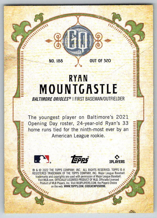 Ryan Mountcastle 2022 Topps Gypsy Queen # 188 Baltimore Orioles - Collectible Craze America