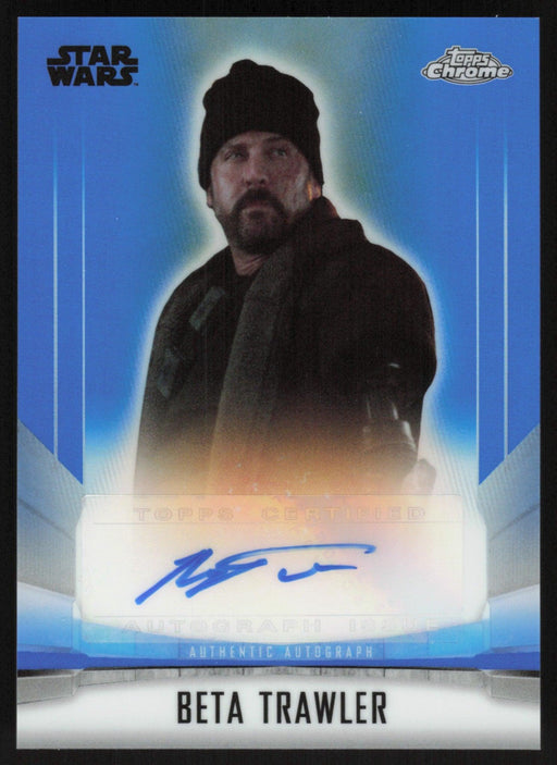 Ryan Watson 2022 Topps Chrome Star Wars Mandalorian # A-RW Blue Refractor 125/150 Auto - Collectible Craze America