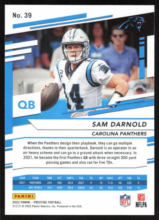 Sam Darnold 2022 Panini Prestige # 39 Carolina Panthers - Collectible Craze America