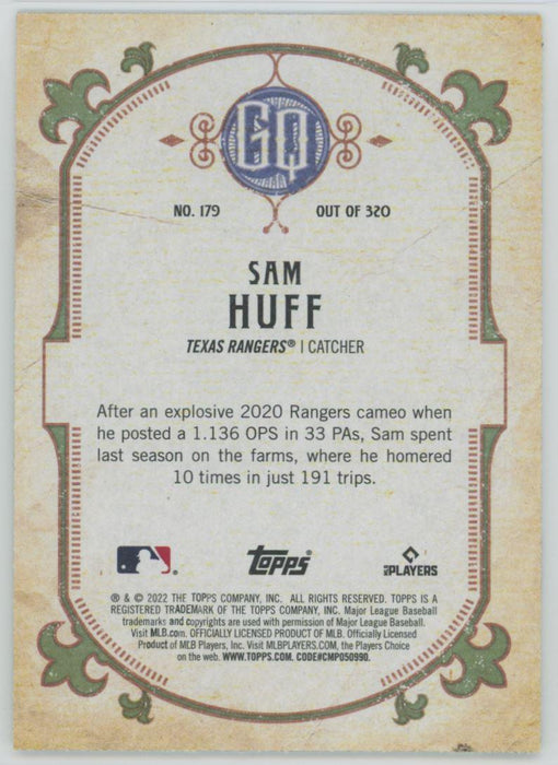 Sam Huff 2022 Topps Gypsy Queen # 179 Texas Rangers - Collectible Craze America