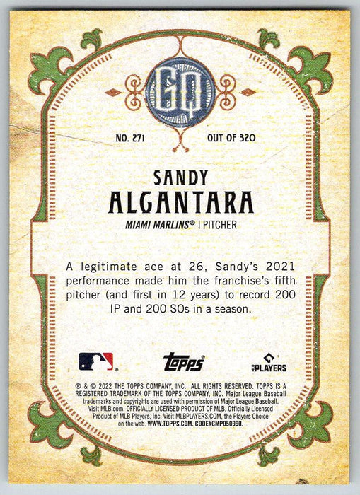 Sandy Alcantara 2022 Topps Gypsy Queen # 271 Miami Marlins - Collectible Craze America