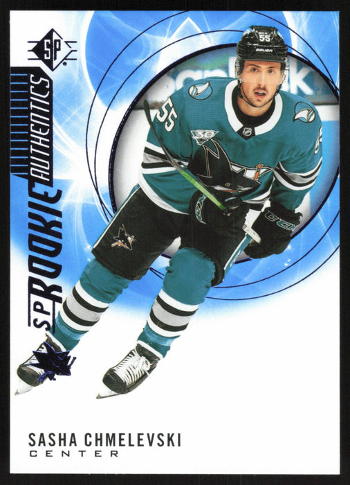 Sasha Chmelevski 2020 SP Hockey Rookie Autentics # 113 RC Blue San Jose Sharks - Collectible Craze America