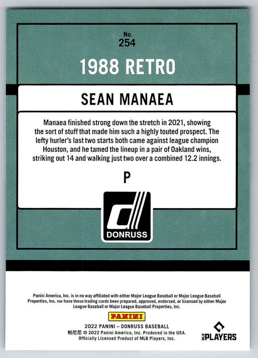 Sean Manaea 2022 Donruss Baseball # 254 Oakland Athletics - Collectible Craze America