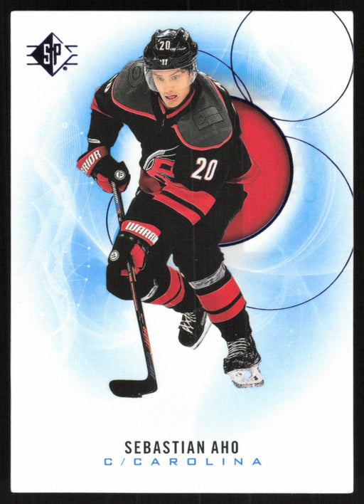 Sebastian Aho 2020 SP Hockey # 29 Carolina Hurricanes Blue Parallel - Collectible Craze America