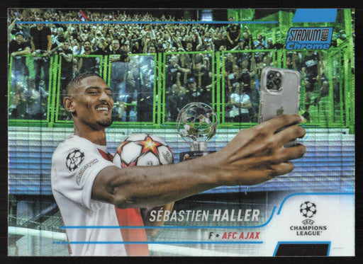 Sebastien Haller 2021 Topps Stadium Club Chrome UEFA # 94 Blue Prism Refractor AFC Ajax - Collectible Craze America