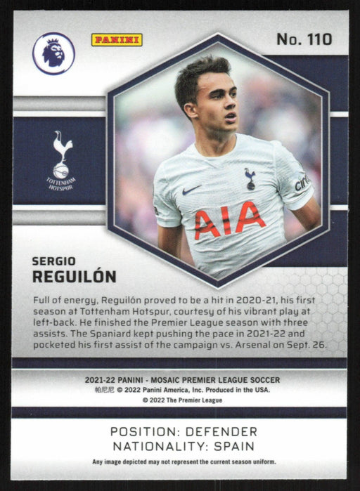 Sergio Reguilon 2021 Panini Mosaic Premier League # 110 Tottenham Hotspur Base - Collectible Craze America