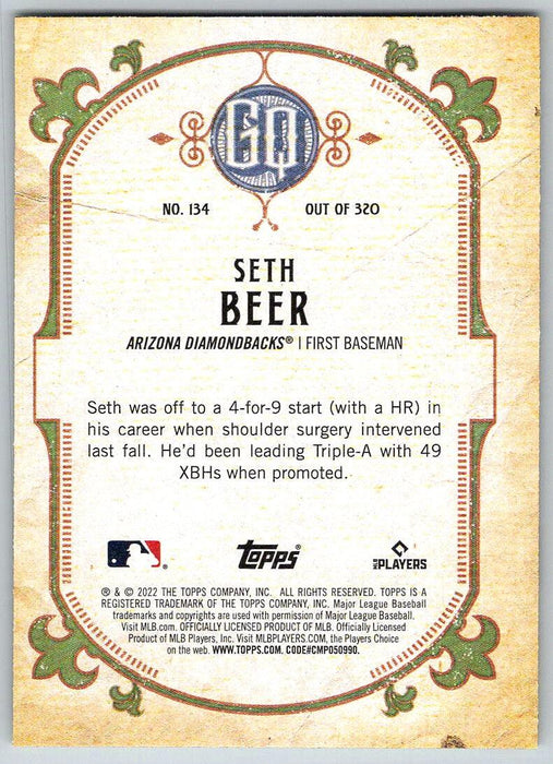 Seth Beer 2022 Topps Gypsy Queen # 134 RC Arizona Diamondbacks - Collectible Craze America