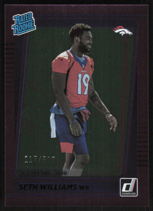 Seth Williams 2021 Donruss Season Stat Line # 299 RC 117/500 Denver Broncos - Collectible Craze America