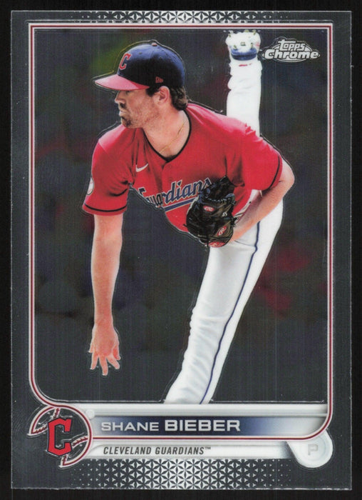 Shane Bieber 2022 Topps Chrome Baseball # 208 Cleveland Guardians Base - Collectible Craze America