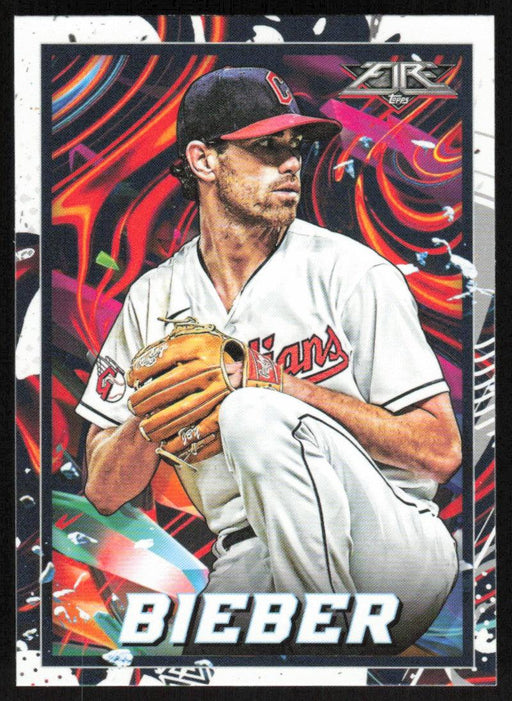 Shane Bieber 2022 Topps Fire Baseball # 46 Cleveland Guardians Base - Collectible Craze America