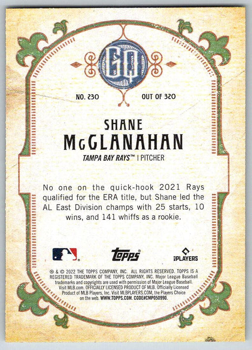 Shane McClanahan 2022 Topps Gypsy Queen # 230 Tampa Bay Rays - Collectible Craze America