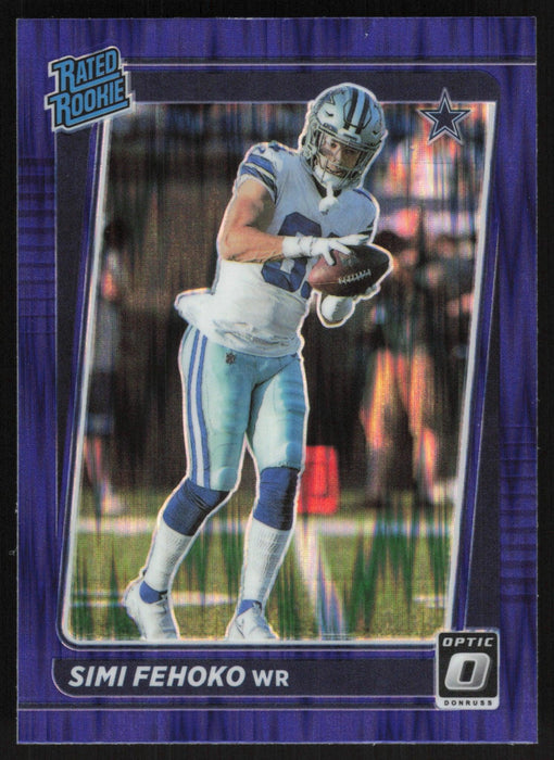 Simi Fehoko 2021 Donruss Optic Rated Rookie # 242 RC Purple Shock Dallas Cowboys - Collectible Craze America