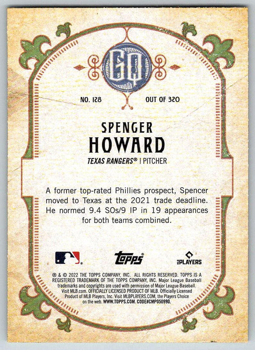 Spencer Howard 2022 Topps Gypsy Queen # 128 Texas Rangers - Collectible Craze America