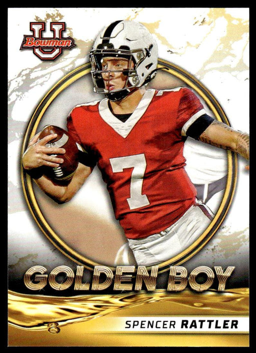 Spencer Rattler 2021 Bowman University Football # GB-13 Golden Boy Insert Oklahoma Sooners - Collectible Craze America