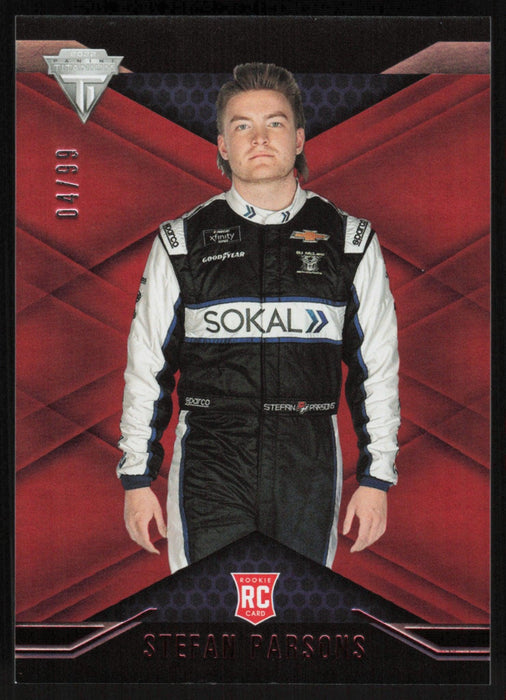 Stefan Parsons 2022 Panini Chronicles Racing Titanium # 4 RC Red 4/99 - Collectible Craze America